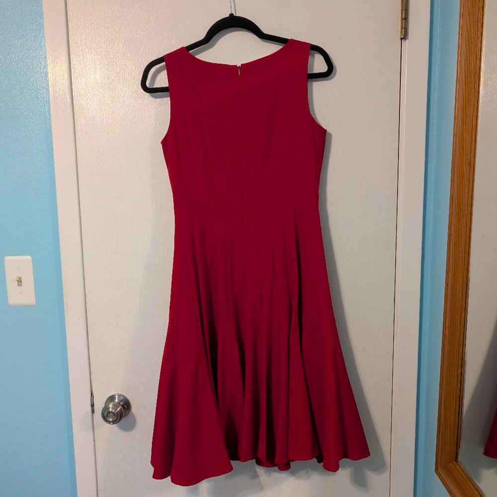 Calvin Klein sleeveless red flare dress, lined